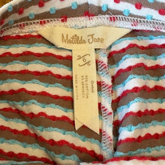 MATILDA JANE Leggings Bundle Girls 6 Legging Pants 3 Pairs Blue Stripes Ruffles - Picture 6 of 16